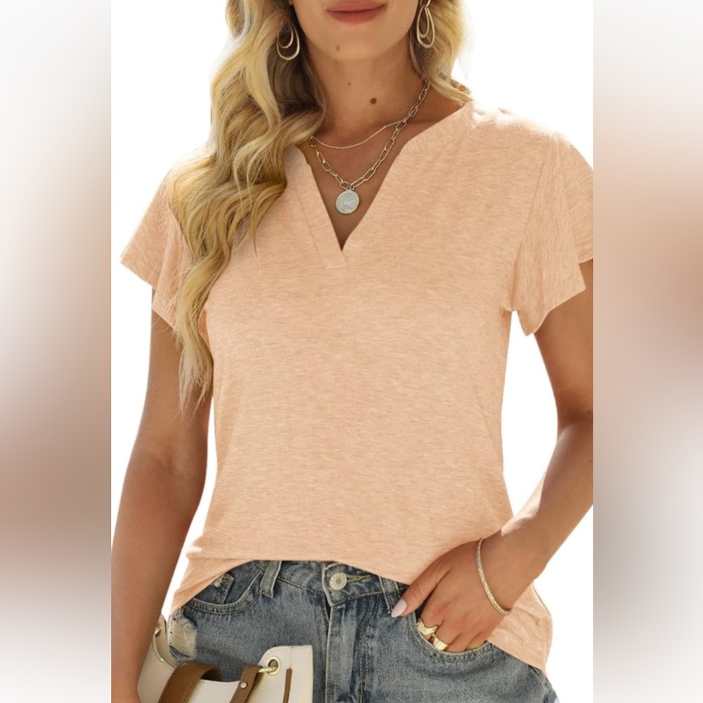 Jockey Light Peach Short Sleeve Top women‎ size s-p-ch